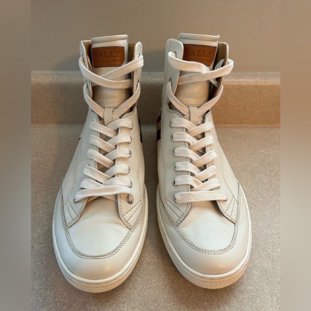 SOLD OUT Bally Switzerland Mens Size 9.5 US Oldani White Leather High Top Shoes